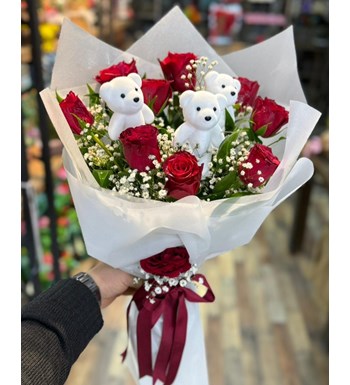 kırmızı gül buketi