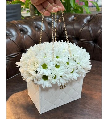 çanta beyaz papatya